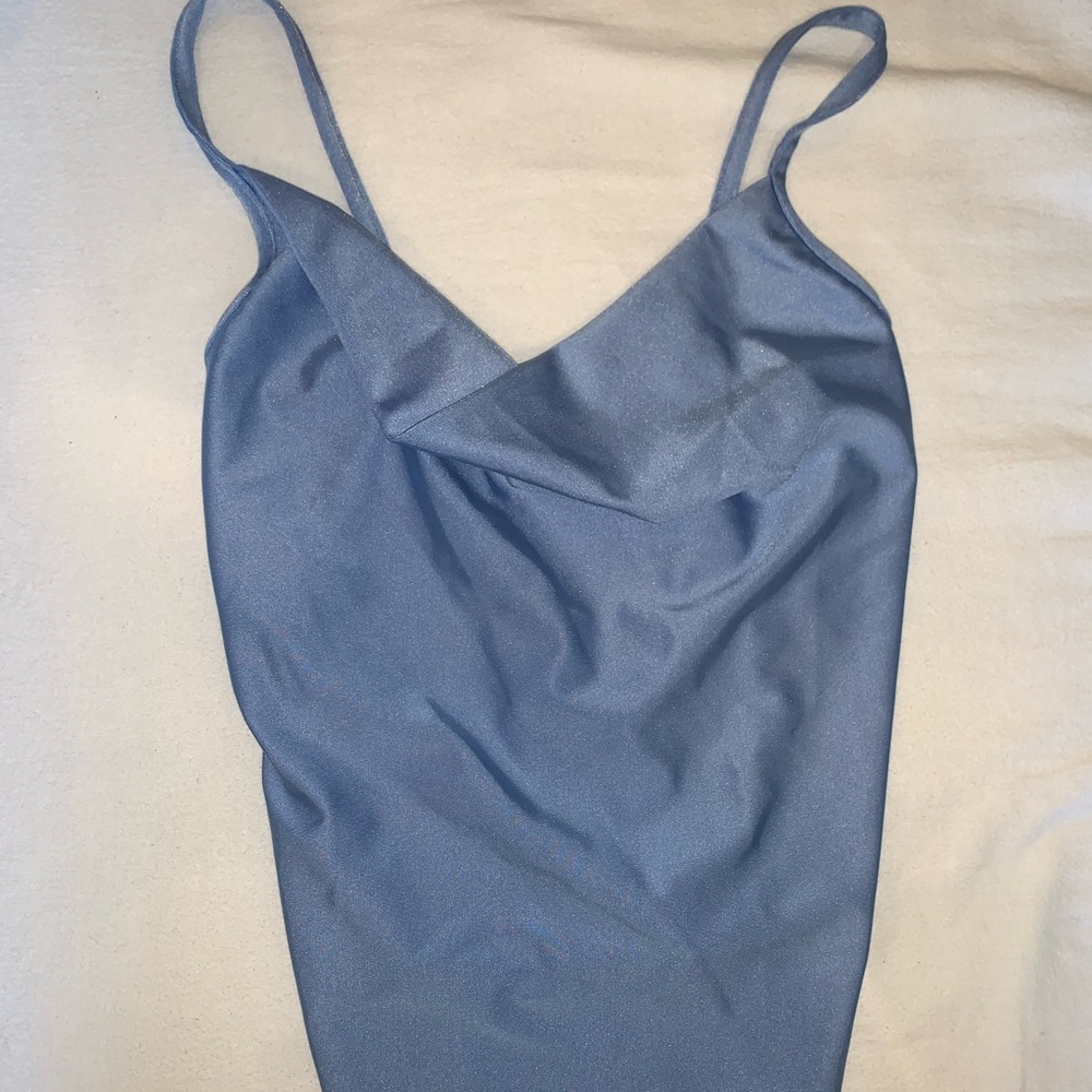 Silky blue top